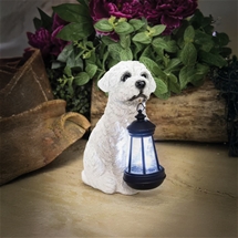 Dog with Solar Lamp Garden Ornament