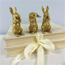 Three Wise Rabbits Figurines